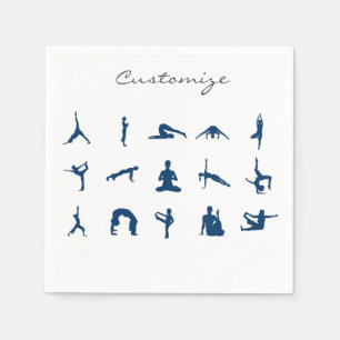 Servilleta De Papel Silhouette Yoga Poses Thunder_Cove