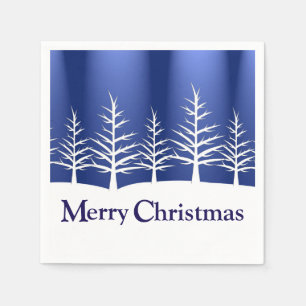 Servilleta De Papel Silhouettes de árbol blanco Navidades elegantes