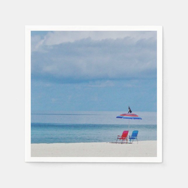 Servilleta De Papel Sillas en la playa (Anverso)