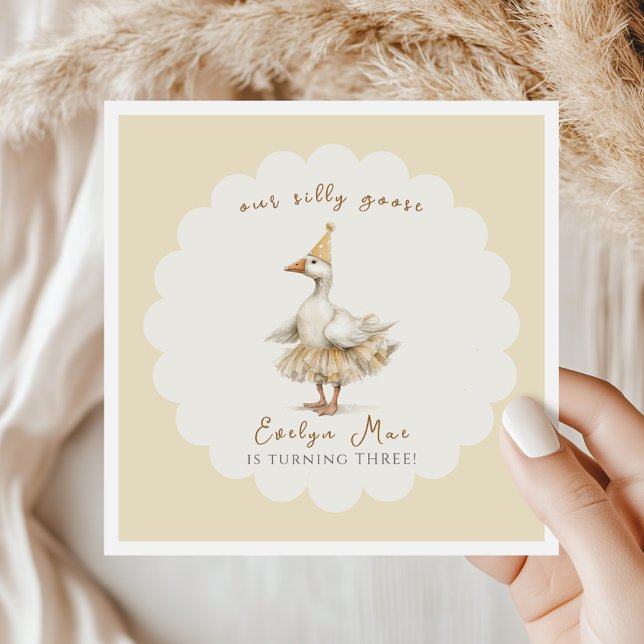 Servilleta De Papel Silly Goose 3rd Birthday Yellow Watercolor  (Subido por el creador)