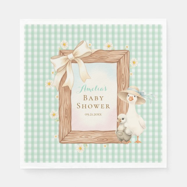 Servilleta De Papel Silly Goose Baby Shower Paper Napkins (Anverso)