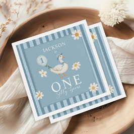 Servilleta De Papel Silly Goose Daisy Boy Fiesta de primer cumpleaños