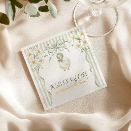 Servilleta De Papel Silly Goose Daisy Sage Green Neutral Baby Shower