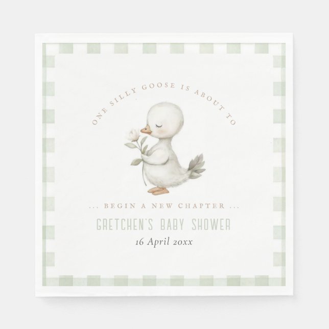 Servilleta De Papel Silly Goose New Chapter Spring Baby Shower (Anverso)
