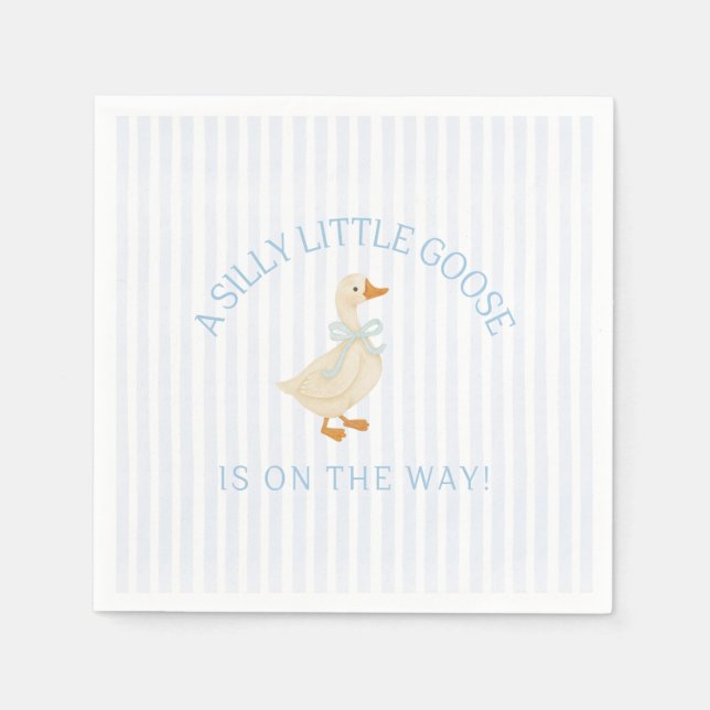 Servilleta De Papel Silly Little Goose Baby Shower  (Anverso)