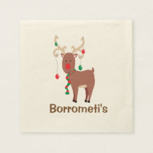 Silly Navidades Reindeer Cocktail Napkin
