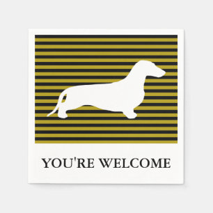 Servilleta De Papel Silueta blanca de Dachshund + tus ideas