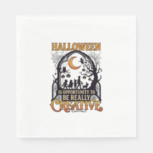 Servilleta De Papel Silueta Creativa de Halloween Niños Luna Creciente