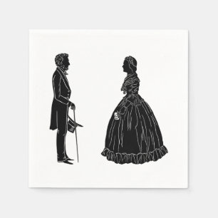 Servilleta De Papel silueta de abraham lincoln mary todd lincoln