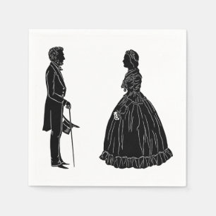 Servilleta De Papel silueta de abraham lincoln mary todd lincoln