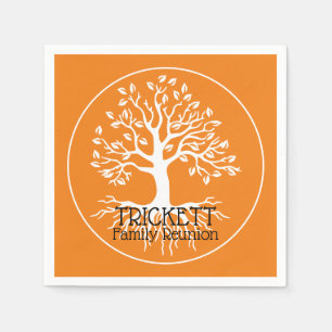 Servilleta De Papel Silueta de árbol familiar de naranja familiar