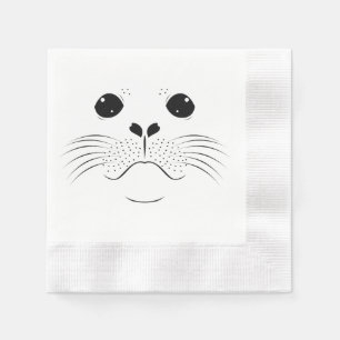 Servilleta De Papel Silueta de cara de foca