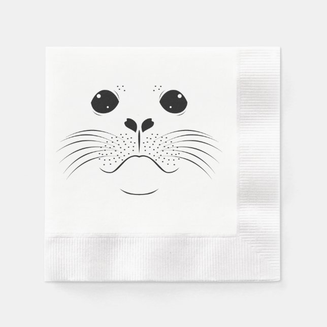 Servilleta De Papel Silueta de cara de foca (Anverso)