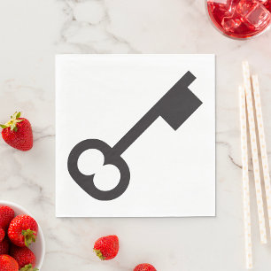 Servilleta De Papel Silueta de clave de cosecha minimalista