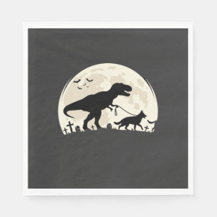 Servilleta De Papel Silueta de luna de dinosaurio de Halloween de past