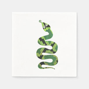 Servilleta De Papel Silueta de papel negro y verde de serpiente