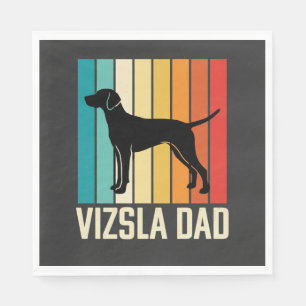 Servilleta De Papel Silueta de perro Retro Vizsla Papá