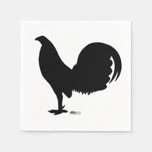 Servilleta De Papel Silueta del gallo del gallo de pelea