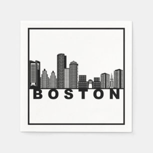 Servilleta De Papel Silueta del horizonte de Boston