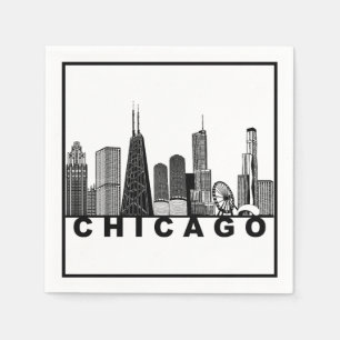 Servilleta De Papel Silueta del horizonte de Chicago