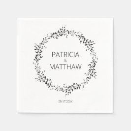 Servilleta De Papel Silueta elegante de hojas Boda