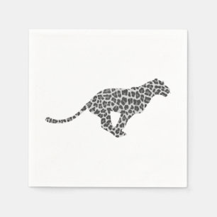 Servilleta De Papel Silueta gris leopardo y gris claro