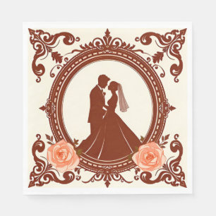 Servilleta De Papel Silueta Romántica de una Pareja