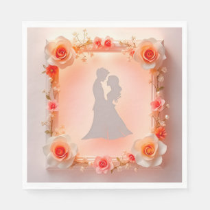 Servilleta De Papel Silueta Romántica de una Pareja