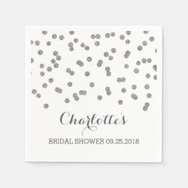 Servilleta De Papel Silver Confetti Bridal Shower