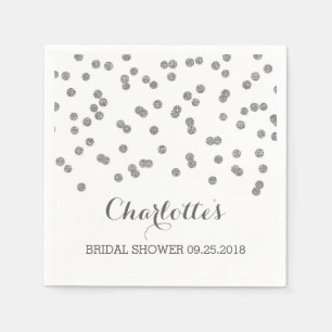 Servilleta De Papel Silver Confetti Bridal Shower