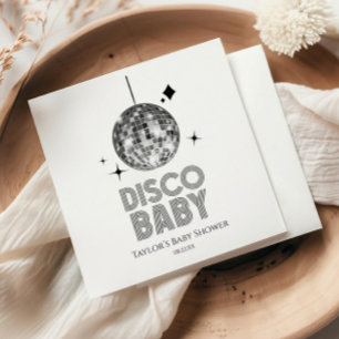 Servilleta De Papel Silver Disco Ball 'Disco Baby' Baby Shower