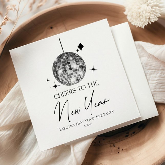 Servilleta De Papel Silver Disco Ball Saluda al Fiesta de Nochevieja d (Subido por el creador)