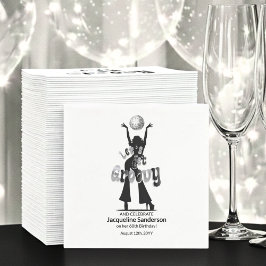 Servilleta De Papel Silver Retro Let's Get Groovy 60th Birthday