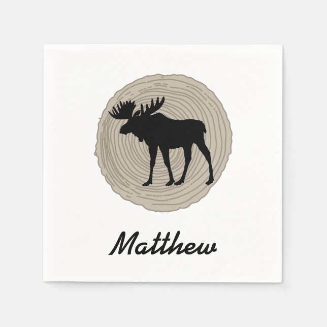 Servilleta De Papel Silvestre Rustic Moose (Anverso)