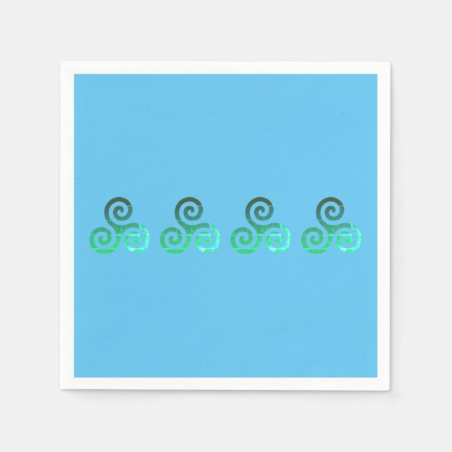 Servilleta De Papel Símbolo celta de la época de Emerald Triskele (Anverso)