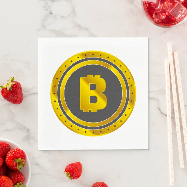 Servilleta De Papel Símbolo de Bitcoin de oro Moneda digital (Subido por el creador)