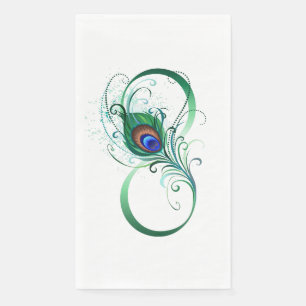 Servilleta De Papel Símbolo de Infinito con Pluma de Pavo Real