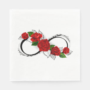 Servilleta De Papel Símbolo de infinito con rosas rojas