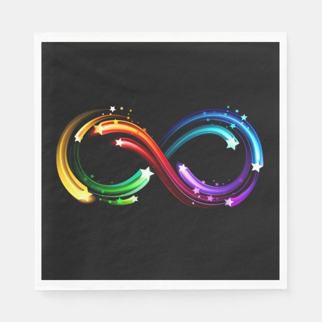 Servilleta De Papel Símbolo de infinito de cometas de arcoíris (Anverso)