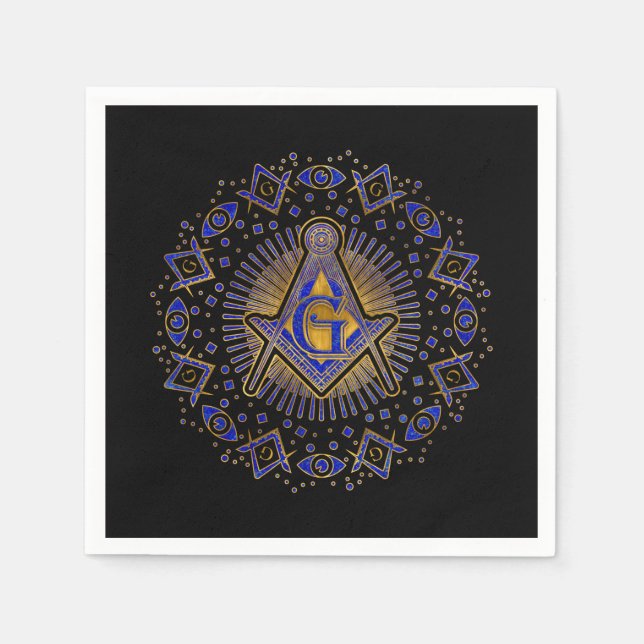 Servilleta De Papel Símbolo de masonería Square and Compass (Anverso)