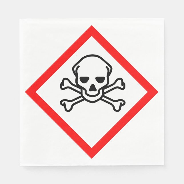 Servilleta De Papel Símbolo de peligro cráneo y cruz (Anverso)