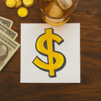 Símbolo del dólar amarillo