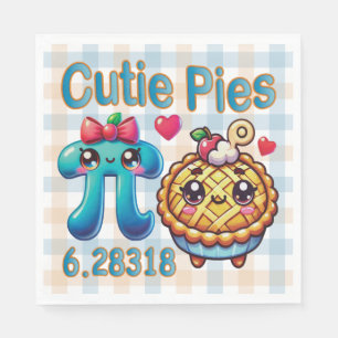 Servilleta De Papel Símbolo divertido "Cutie Pies" Cute Pi y Pie Pun