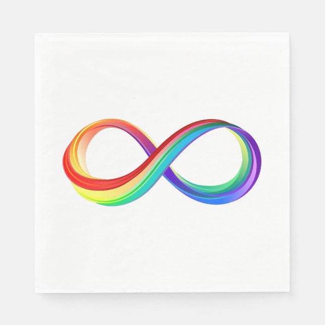 Servilleta De Papel Símbolo infinito arcoiris en capas (Anverso)
