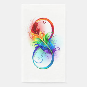 Servilleta De Papel Símbolo infinito con plumas arcoiris