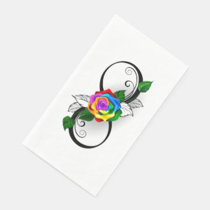 Servilleta De Papel Símbolo infinito con Rosa arcoiris