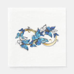 Servilleta De Papel Símbolo infinito de mariposas Morpho azules