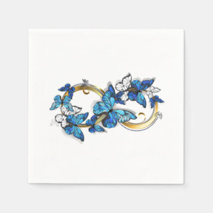 Servilleta De Papel Símbolo infinito de mariposas Morpho azules