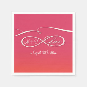 Servilleta De Papel Símbolo infinito Rótulo Boda de amor infinito Ombr