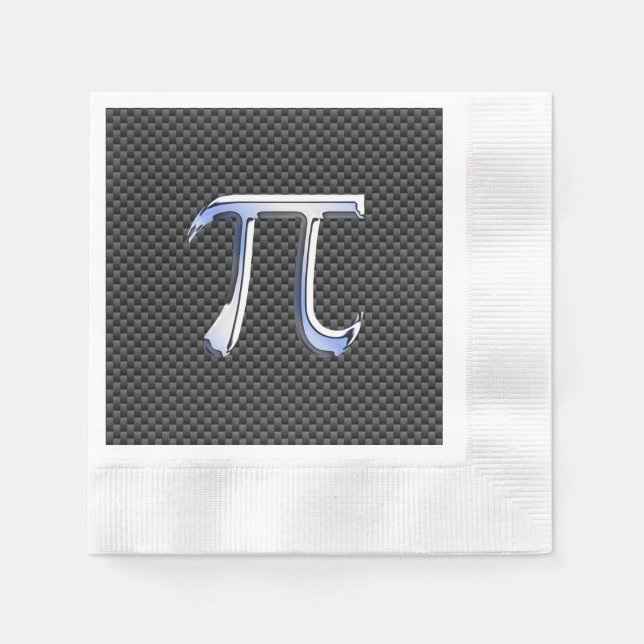 Servilleta De Papel Símbolo plateado cromado como Pi en la impresión d (Anverso)